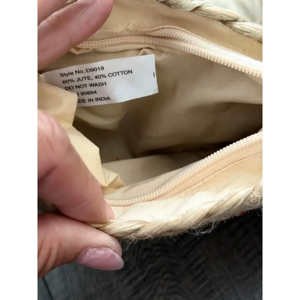 Shiraleah Mirabel Belt Bag Multi Natural Woven Jute Tassel Braided Stripes
